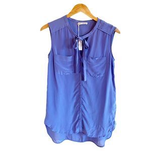 ULLA JOHNSON Silk Blouse Clea Top Sleeveless Lavender Purple Button Down Sm/Med